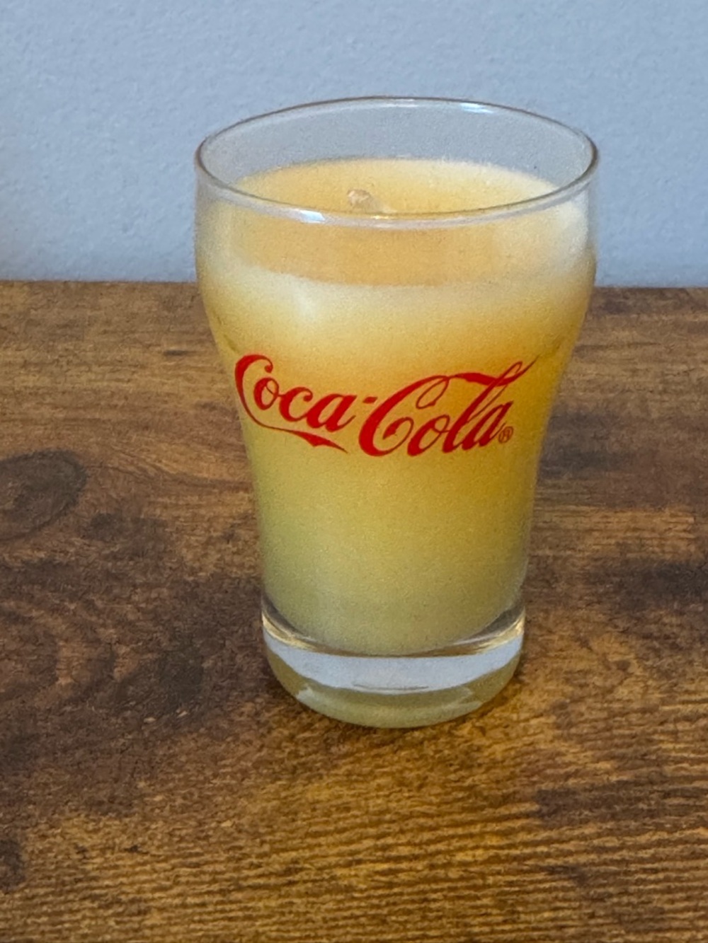 Coca Cola Candle Glass Red Script Logo‎ Clear Votive Mini Tumbler Vintage